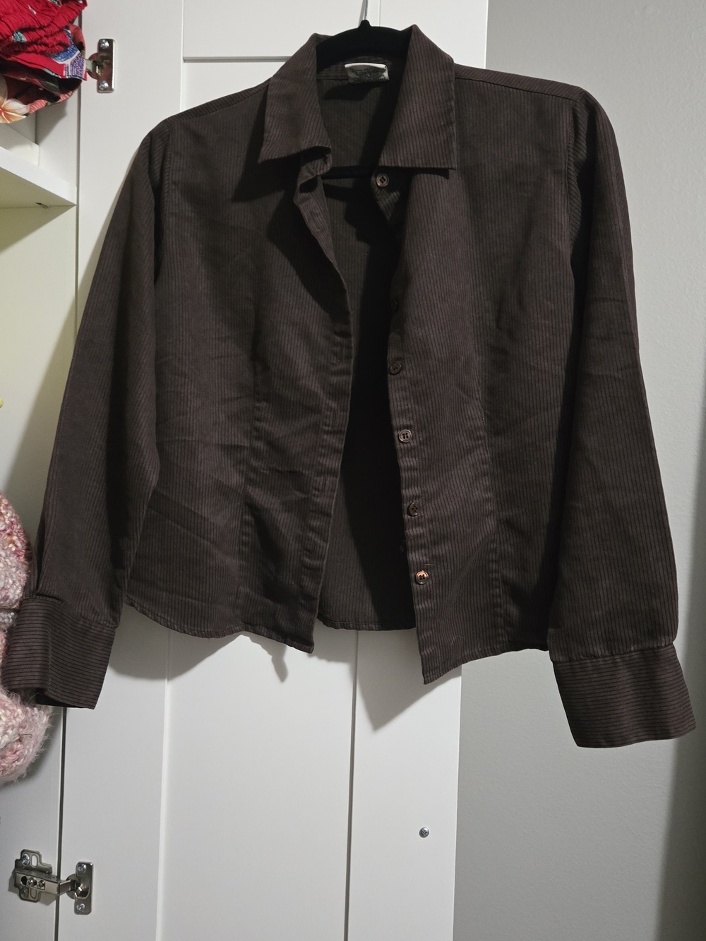 Vintage Westbound Dark Brown Corduroy/Faux Suede Petite Shirt Jacket